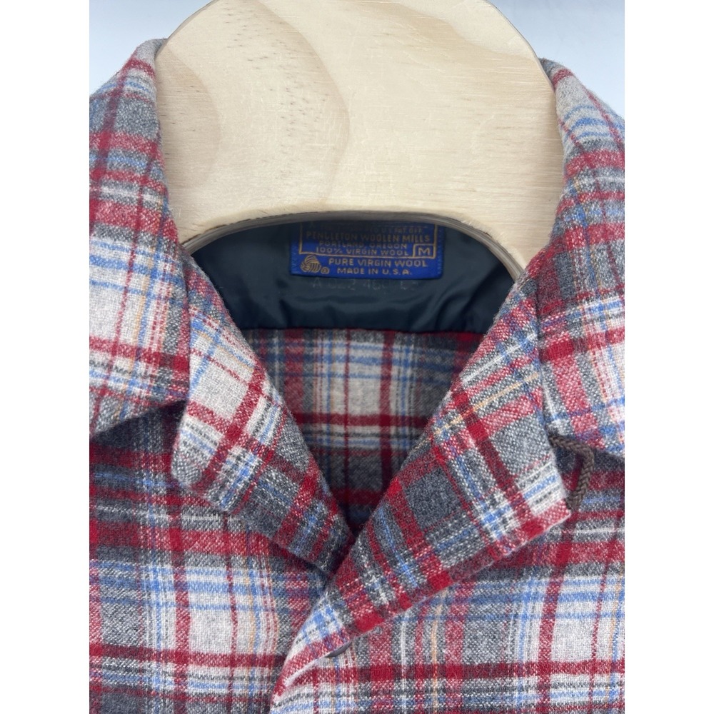 Vtg Pendleton Mens Medium Loop Collar Wool Shirt … - image 3